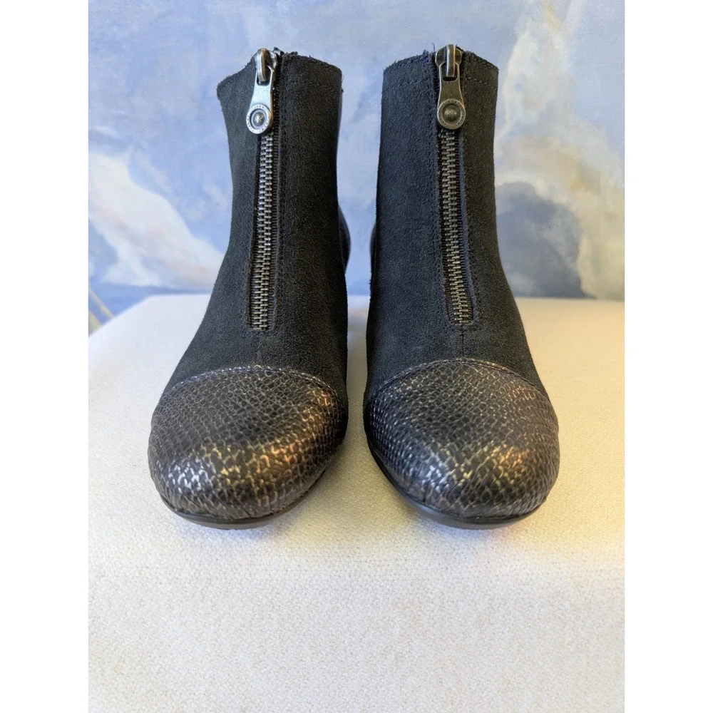 NEW! Rieker 36  'Sarah' Lined Snakeskin &Suede Ankle Bootie Zip-Front
